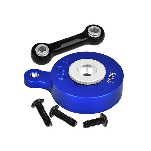 GPM Alum 7075 Direct Mount Servo Saver (25T Spline) w/ Fix Link Blue for ARRMA