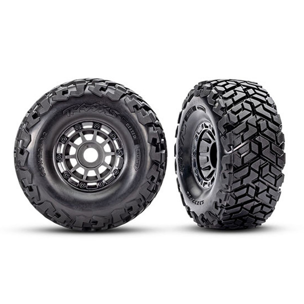 Traxxas 10272-GRAY Maxx Slash Belted Tires w/ Charcoal Gray Wheels (2) Foam Inserts