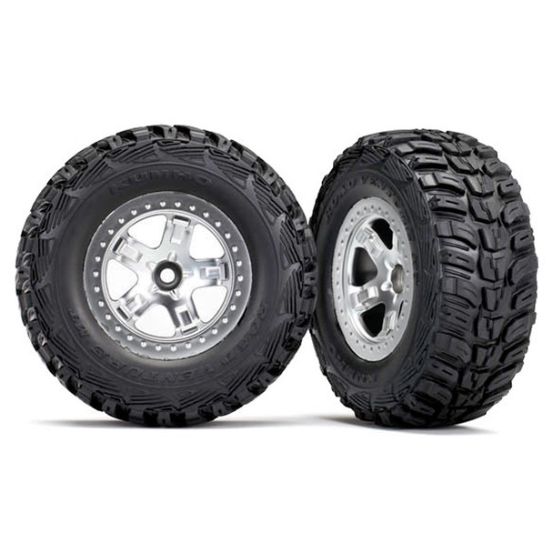 Traxxas 5881X Kumho Tires & Satin-Chrome Wheels (2) w/Foam Inserts ( 2WD Front Only)