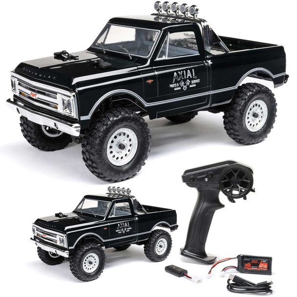 Axial AXI00001V2T4 1/24 SCX24 1967 Chevrolet C10 4WD Brushed Truck RTR Black