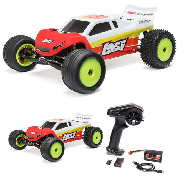 Losi LOS-1056T1 1/18 Mini-T 2.0 V2 2WD Stadium Truck Brushless RTR, Red