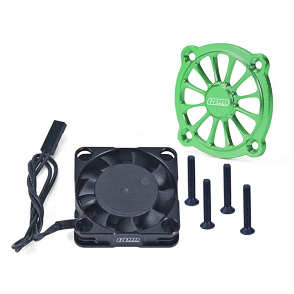 GPM Alum Motor Heatsink w/Metal Frame Cooling Fan Green for Arrma 1/10 Gorgon