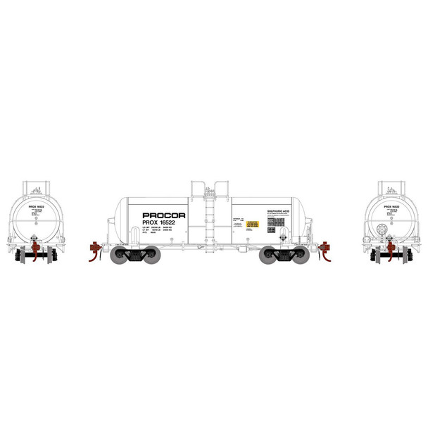 Athearn ATHG25760 13,600-Gallon Acid Tank - PROX White #16522 HO Scale