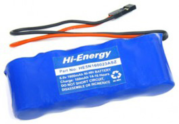 Hi-Energy HE5N160023ASZ Receiver Battery 6.0V 1600mAh NiMH Flat JR/Z Connector