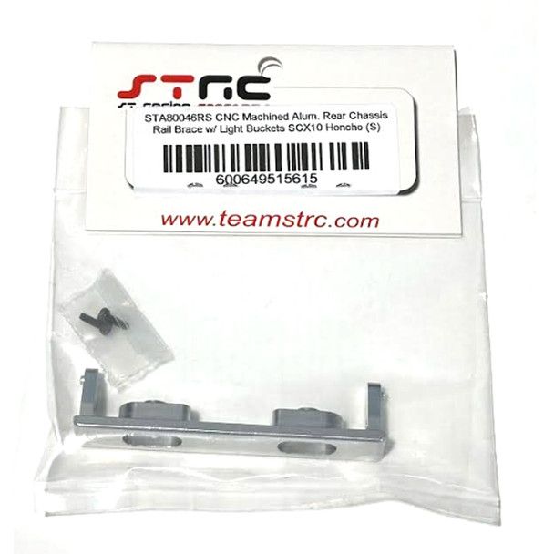 STRC STA80046RS Aluminum Rear Chassis Rail w/Buckets Silver for SCX10 Honcho
