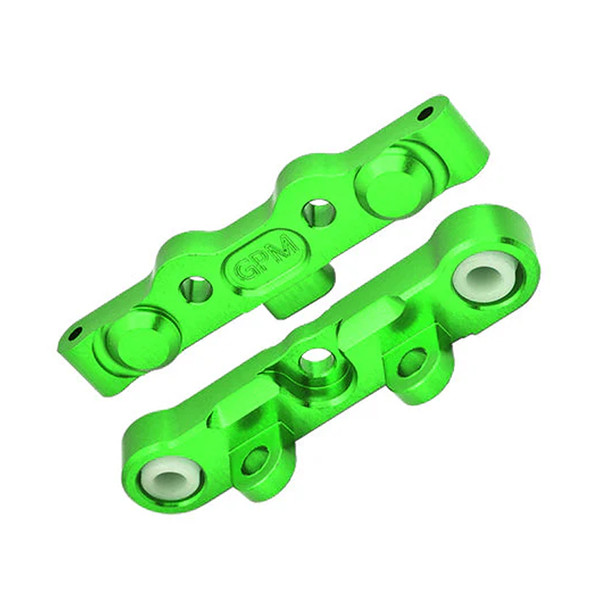 GPM Aluminum 7075 Alloy Rear Hinge Pin Brace Set Green for Tekno MT410 2.0