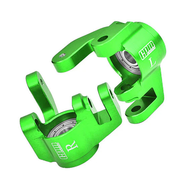 GPM Alum 7075 Alloy Front Spindles (Larger Inner Bearings) Green for Tekno MT410 2.0