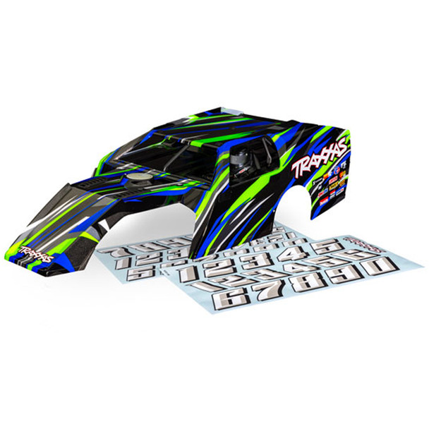 Traxxas 10411-GRN Painted Body Green w/F/R Body Latches/Support for Slash Modified