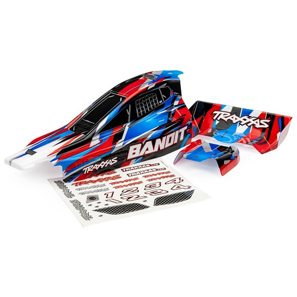 Traxxas 2430-RED Painted Body Red w/ Wing / Decals Applied for Bandit & VXL