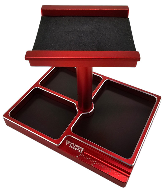 NHX RC Aluminum Car Rotating Stand / Repair Station for 1/18 1/16 TRX-4M SCX24 -Red