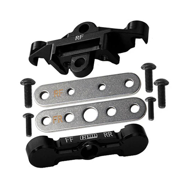 GPM Alum 7075 Alloy Rear Tie Bar Mounts & Suspension Pin Retainers Black for Maxx