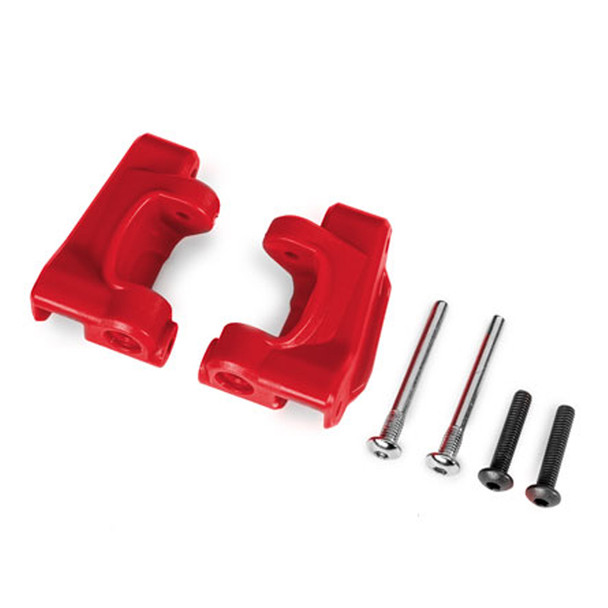 Traxxas 9135-RED Left & Right Caster Blocks (C-Hubs) Red for Bandit / Drag Sash