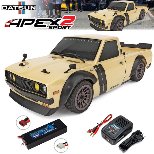 Associated 30129C 1/10 Apex2 Sport Datsun 620 4WD On-Road RTR Truck w/Lipo Combo