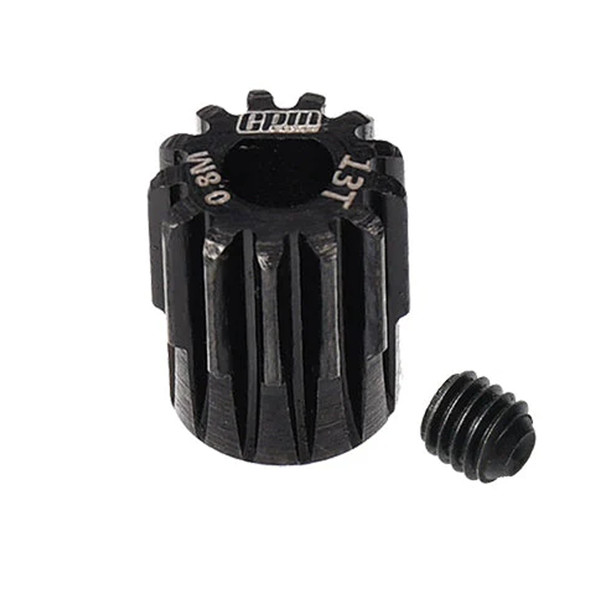 GPM 40Cr Steel Motor Gear 13T (32Pitch/Mod: 0.8mm/Motor Tooth Diameter: 5mm) Black