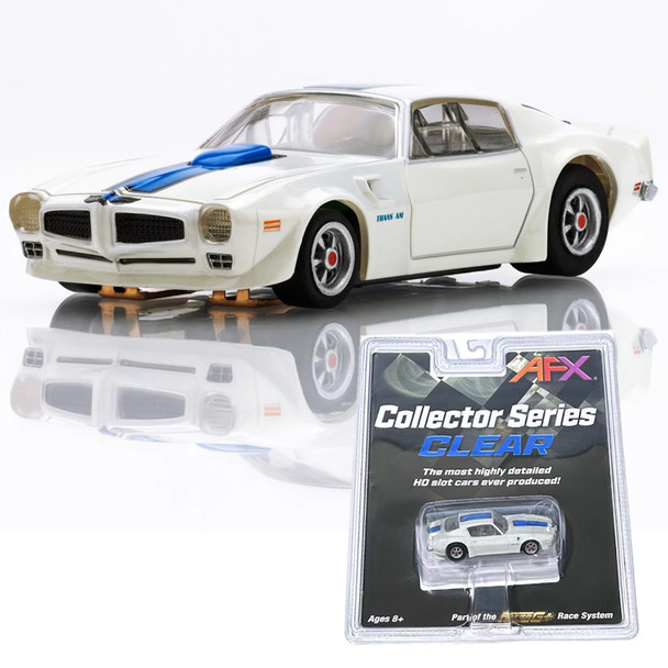 AFX 22096 Mega-G+ 1970 Pontiac Firebird Trans Am White/Blue HO Slot Car