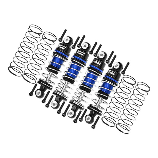 GPM Alum 6061 Alloy Front (32mm) Rear (36mm) Shock Set Blue for Losi 1/24 Micro-B