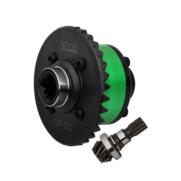 GPM Medium Carbon Steel + Alum Alloy Front Differential Green for X-Maxx / XRT