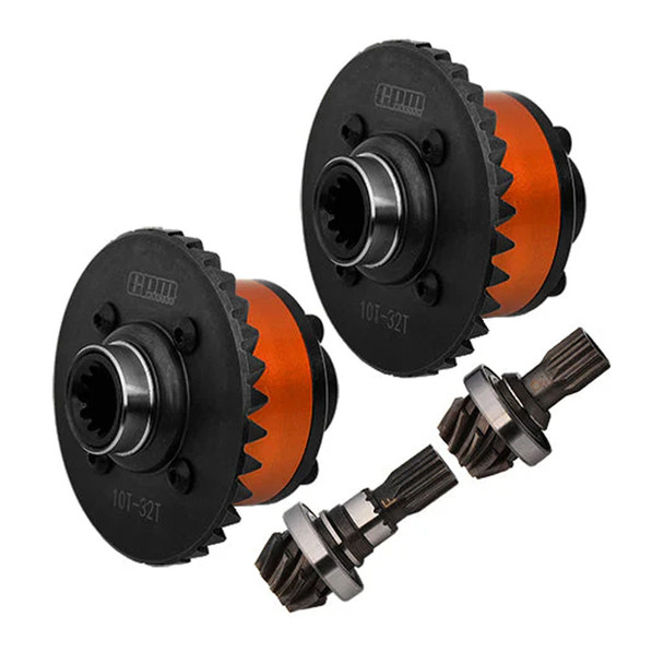 GPM Medium Carbon Steel + Alum Alloy Front & Rear Differential Orange for X-Maxx