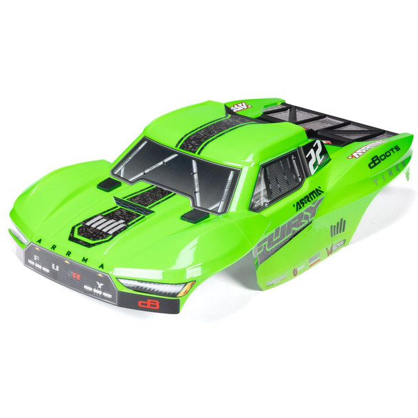 ARRMA ARA-1584 1/10 Clipless Painted Trimmed Body Set Green w/Decals for FURY 2WD