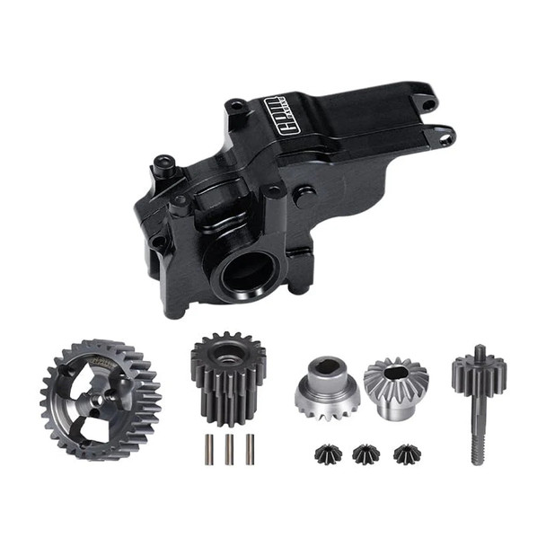 GPM Alum Transmission Case Black + 40Cr Steel Transmission Gear Set for Micro-B