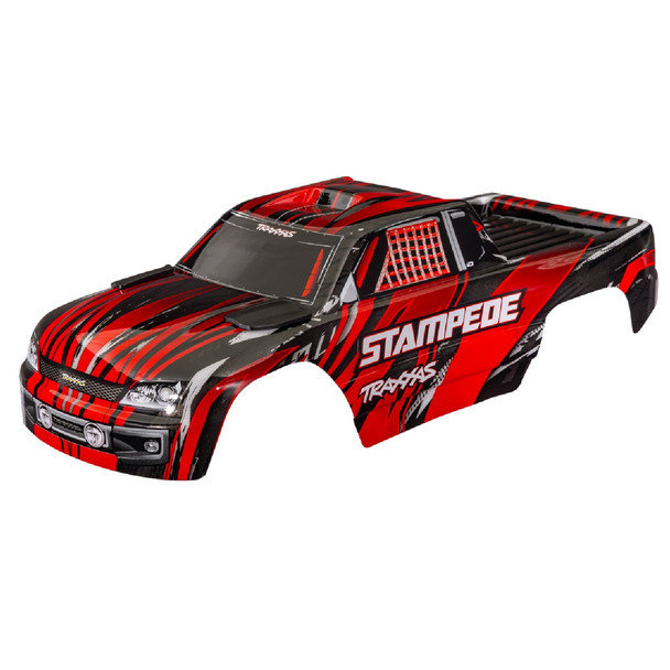 Traxxas 3620A-RED Painted Decals Applied Red Body w/ F/R Mounts for Stampede 2WD