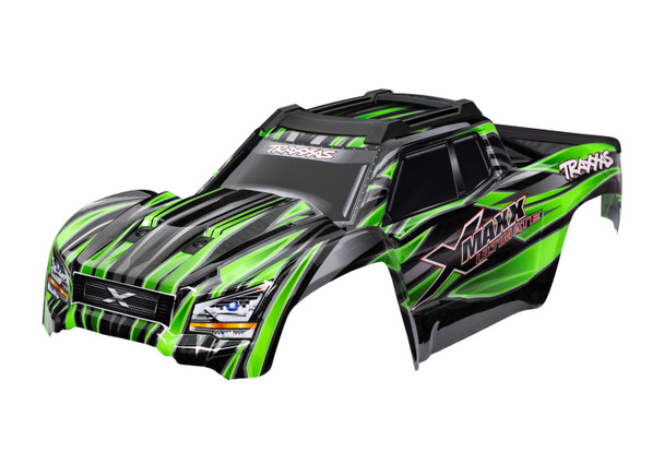Traxxas 7868-GRN Painted, Decals Applied Green Body w/F/R Mounts for X-Maxx Ultimate
