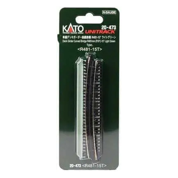 Kato 20-473 Unitrack 15 Degree Curved Deck Girder Bridge Light Green R481mm N Scale