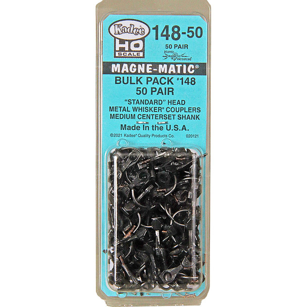 Kadee #148-50 Bulk Pack -50 pair #148 Whisker Metal Couplers - Medium HO Scale