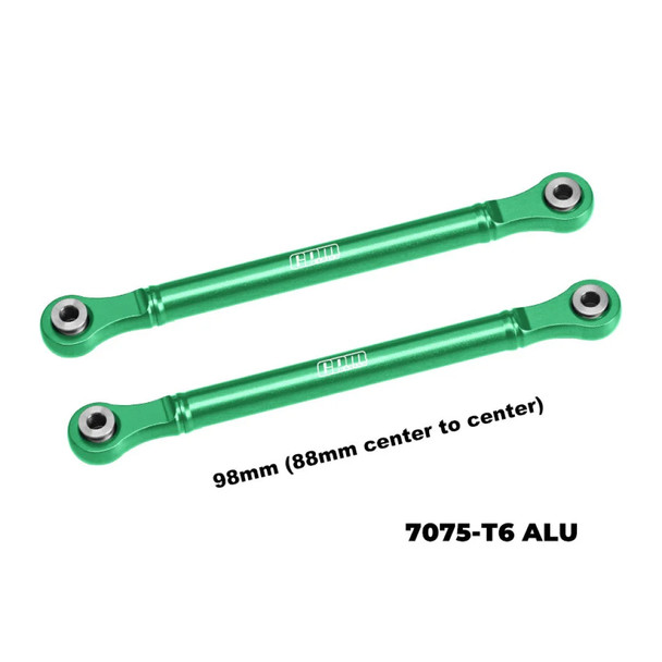 GPM Aluminum 7075 Alloy Front Steering Toe Links 98mm Green for Traxxas 1:8 JATO 4X4 VXL