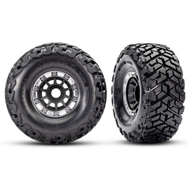 Traxxas 10272-BLK Maxx Slash Belted Tires w/ Black / Satin Beadlock Wheels (2) Foam Inserts