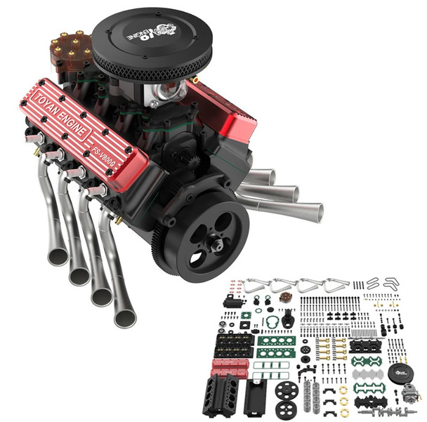 Toyan Motor V8 FS-V800G 28cc DIY 4 Stroke 8 Cylinder RC Gas Engine Kit Water Cooled