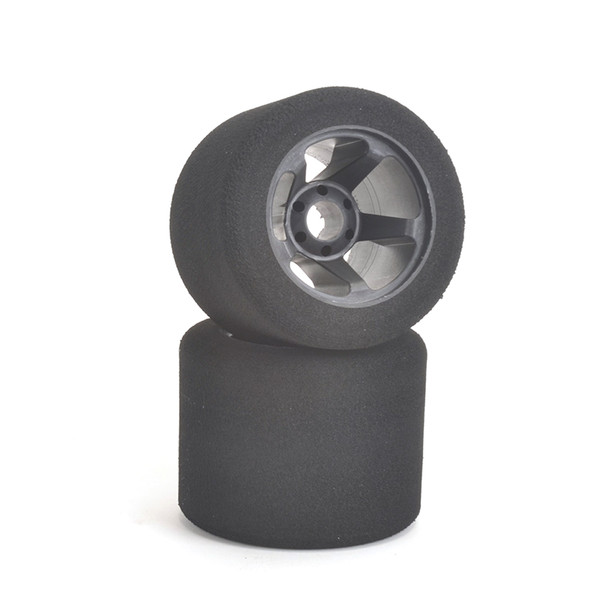 Contact RC J83207 1/8 Foam Rear Tires 32Shore w/ 5 Spoke Rim Black (2)