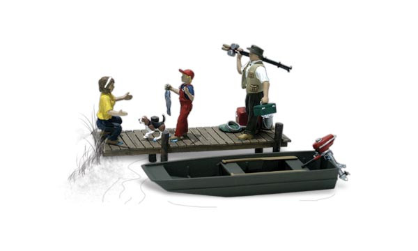Woodland Scenics Family Fishing HO Train Figures A1923