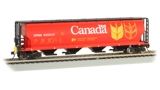 Bachmann 73801 Cylindrical Grain Hopper w/Flashing End of Train Device - Canada Grain #606835 HO Scale