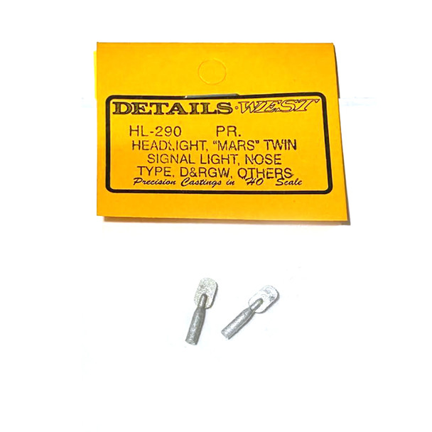 Details West HL-290 Mars Headlight Twin Signal Light DRGW & Others (2) HO Scale