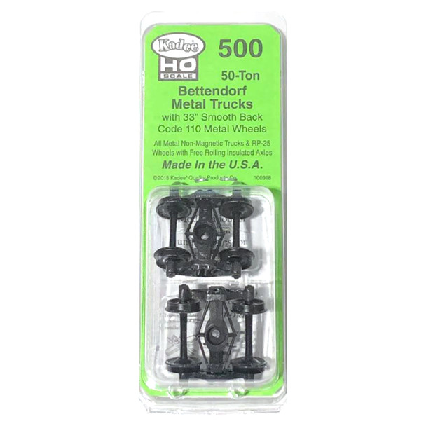 Kadee 500 Bettendorf 50-ton Trucks Metal Fully Sprung Equalized Trucks (2) : HO Scale
