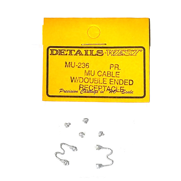 Details West MU-236 MU Cables - Double-Ended Receptacle & Two Receptacles HO Scale