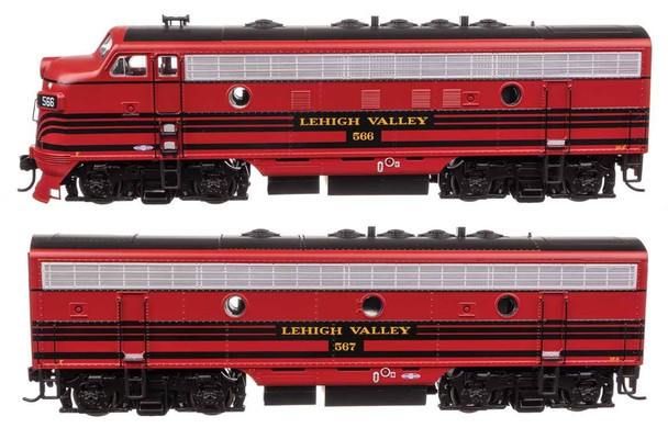 Walthers 11406 EMD F7 A-B Locomotive Set - Standard DC - Lehigh Valley #566/567 HO Scale