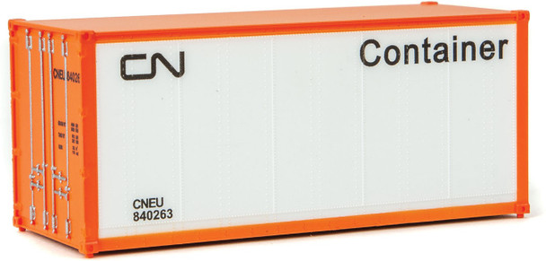 Walthers 20' Smooth-Side Container RTR - Canadian National White / Black HO Scale