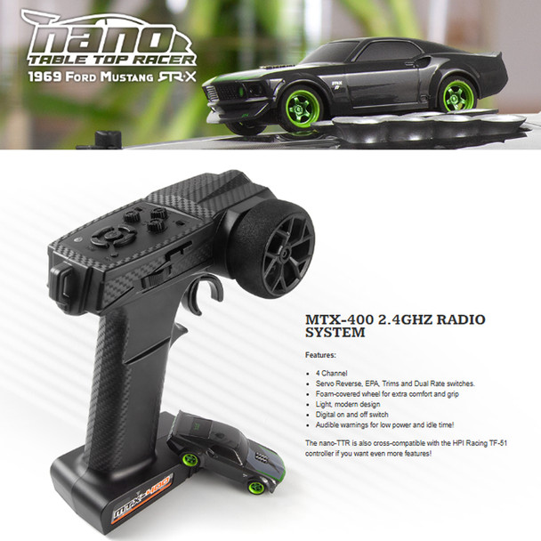 HPI 160980 1/64 Nano-TTR 2WD Ford Mustang RTR-X Touring Car w/ Remote