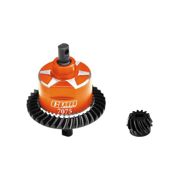 GPM 4140 Carbon Steel + 7075 Alloy Rear Complete Differential Orange for Slash 4X4