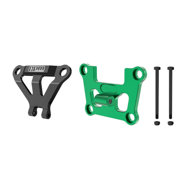 GPM Alum Front Bulkhead Mount Strengthen & Front Bumper Support Mount Green for 1/16 Mini Maxx