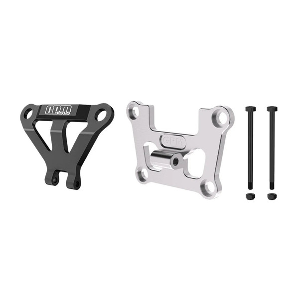 GPM Alum Front Bulkhead Mount Strengthen & Front Bumper Support Mount Silver for 1/16 Mini Maxx