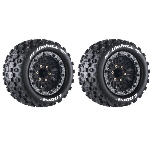 Louise R/C MT-Uphill 1/10 MT Soft Tires w/12/14/17mm Removable Hex Black (2) Maxx
