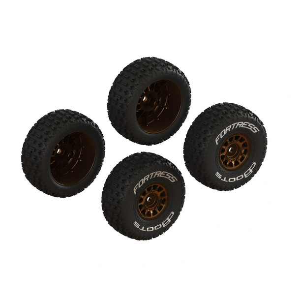 ARRMA ARA-2024 dBoots 'FORTRESS' Glued Tire Set Bronze (4) for 1/16 Mojave Grom