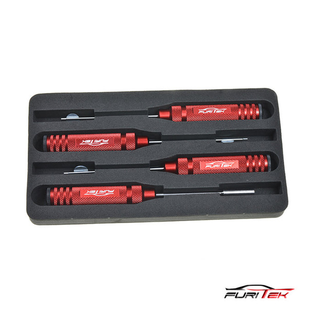 Furitek FUR-2560 HSS Chromium Hex Tool Set Red / Silver for 1/24 1/18 Crawler