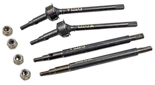 NHX RC Metal Steel Front/Rear Axles w/ Dogbone CVD – TRX-4M 1/18 Scale Crawler -Black
