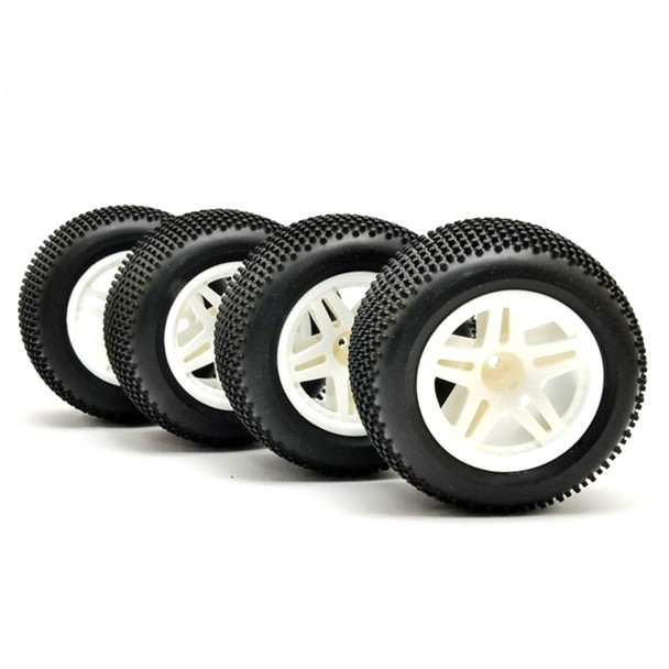 HoBao 11105 1/10 Truck Tires Mounted White Wheels (4) : Hyper TT