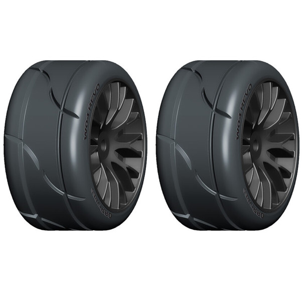 GRP GWX04-XM3 1:5 TC – W04 REVO – XM3 Hard Tires Mounted on Black Rim (2)