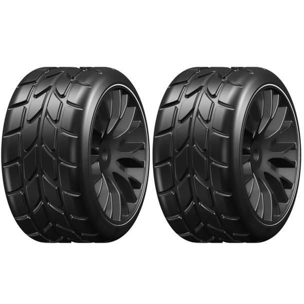GRP GWX22-XR1 1:5 TC W22 RAIN XR1 ExtraSoft Rain Tire w/ Black Wheel (2)